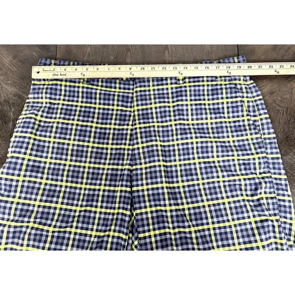 Callaway Golf Shorts Blue Yellow Plaid Pockets Stretch Men's 40 - Picture 5 of 10